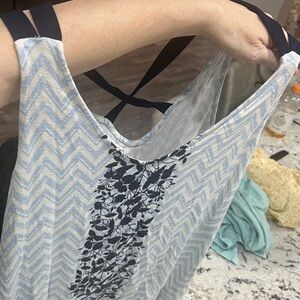 Maurices Light Blue and White Tank Top
